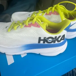 HOKA White and Yellow Running Shoes