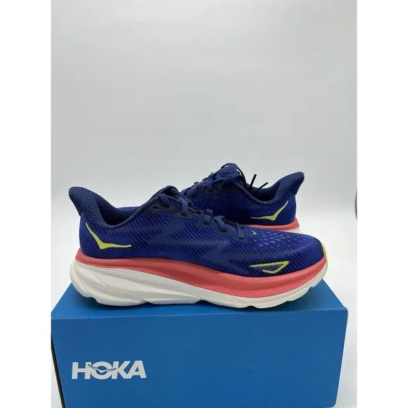 Hoka One One Clifton 9 Running Shoes Evening Sky Coral Women's 6.5 READ