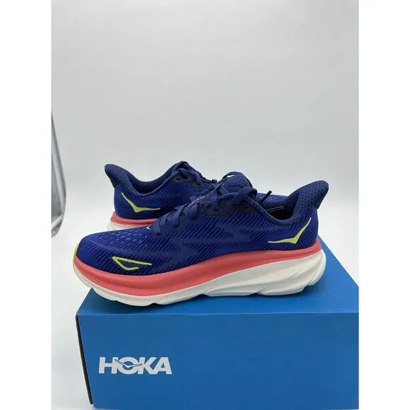 Hoka One One Clifton 9 Running Shoes Evening Sky Coral Women's 6.5 READ