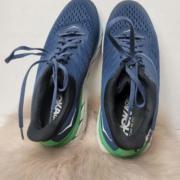 Hoka One One Mens Clifton 7 1110508 Men's  Blue Running Sneakers Shoes Size 9