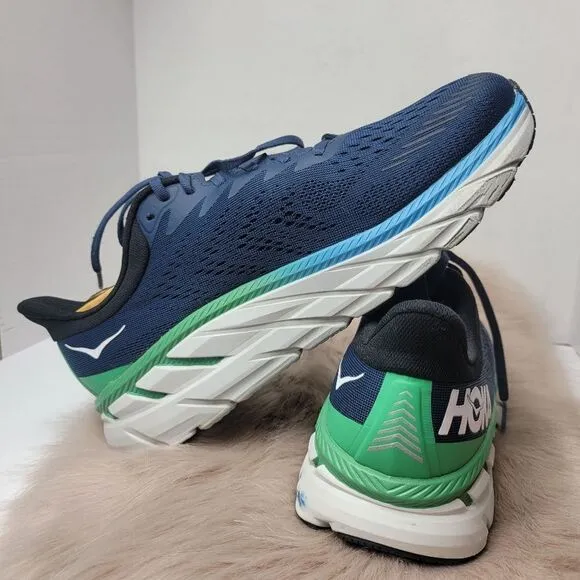 Hoka One One Mens Clifton 7 1110508 Men's  Blue Running Sneakers Shoes Size 9