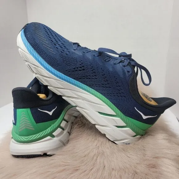Hoka One One Mens Clifton 7 1110508 Men's  Blue Running Sneakers Shoes Size 9