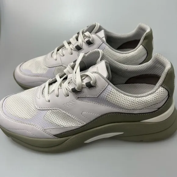 Hugo Boss Ardical Runn Running Sneakers Shoes White/Grey Men’s 10 $298