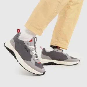 Hugo Boss Mens 12 Open Gray Kane Runner Trainers Sneaker Shoes Lace Up P2-15