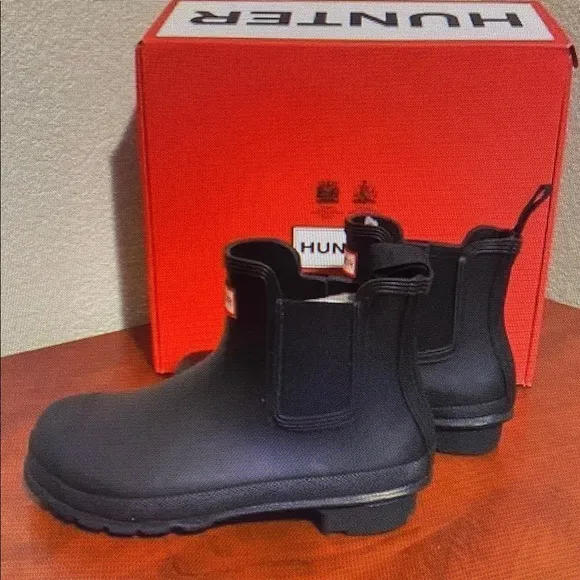 Hunter Black Ankle Boots Waterproof Chelsea