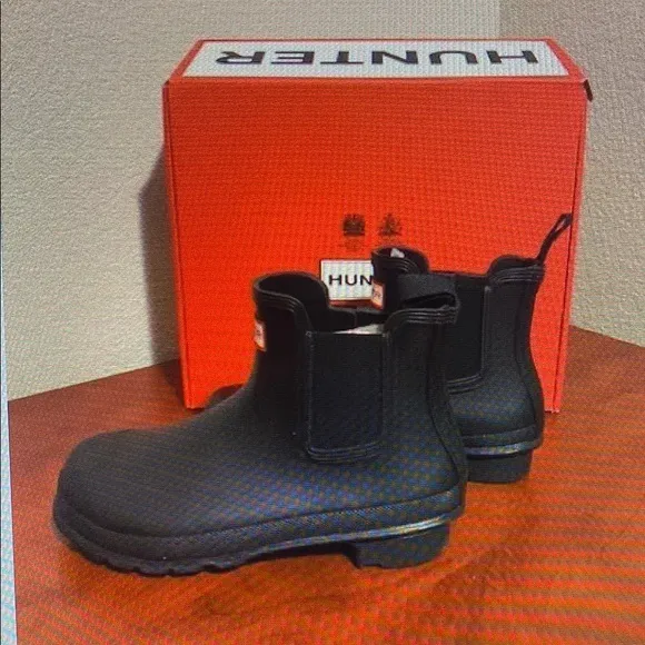 Hunter Black Ankle Boots Waterproof Chelsea