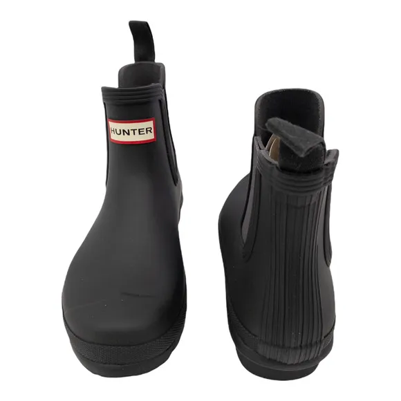 Hunter Black Original Waterproof Chelsea Rain Boots 6