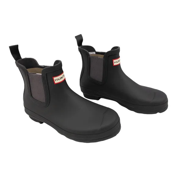 Hunter Black Original Waterproof Chelsea Rain Boots 6