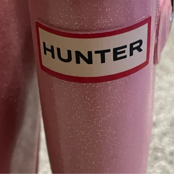 Hunter Glittery Pink rain boots Girls size 4 waterproof mud/snow boot