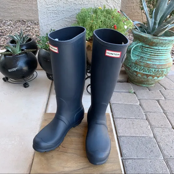 Hunter Original Back Adjustable Rain Boots Sz 7 / 38
