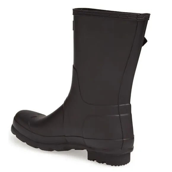 HUNTER Original Short Waterproof Rain Boot, Rubber Black, Size 11, NWT