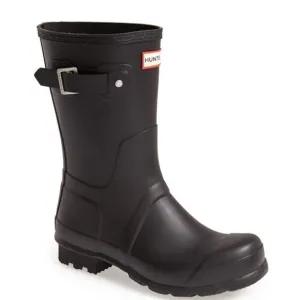 HUNTER Original Short Waterproof Rain Boot, Rubber Black, Size 11, NWT