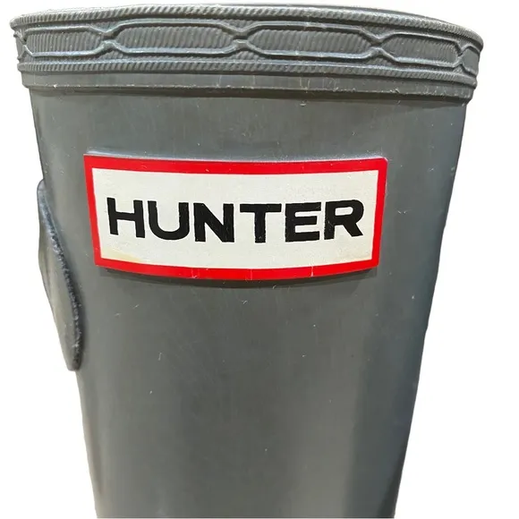 HUNTER ORIGINAL TALL GLOSS RUBBER RAIN BOOTS KNEE-HIGH HUNTER-GREEN SIZE US 6