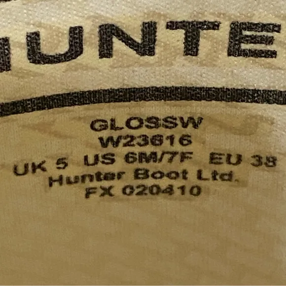 HUNTER ORIGINAL TALL GLOSS RUBBER RAIN BOOTS KNEE-HIGH HUNTER-GREEN SIZE US 6