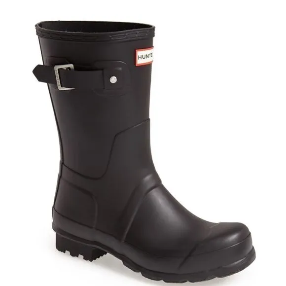 HUNTER Original Short Men's Waterproof Rain Boot, Rubber Black, Size 11, NWT