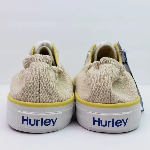 Hurley Delano Womens Size 8 Natural Canvas Bloom Slip On Casual Low Sneaker Shoe