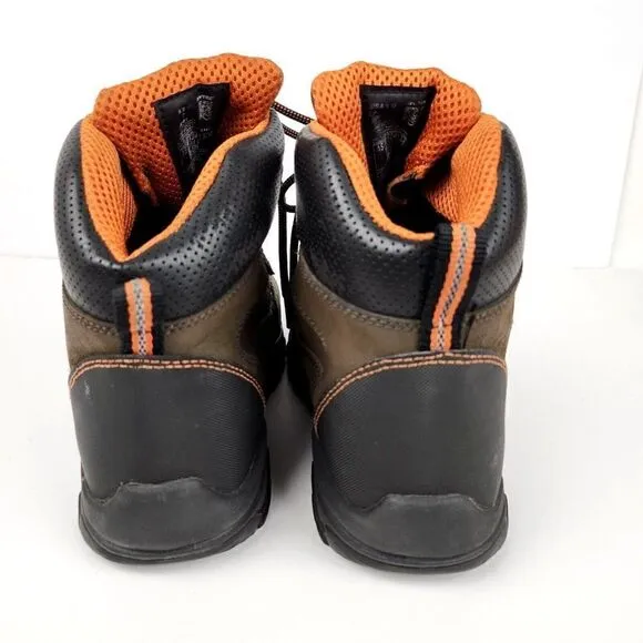 Hytest Brown Leather Men's Steel Toe EH Poron Work Boots Shoes Mens sz 8 K12451