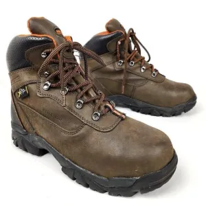 Hytest Brown Leather Men's Steel Toe EH Poron Work Boots Shoes Mens sz 8 K12451
