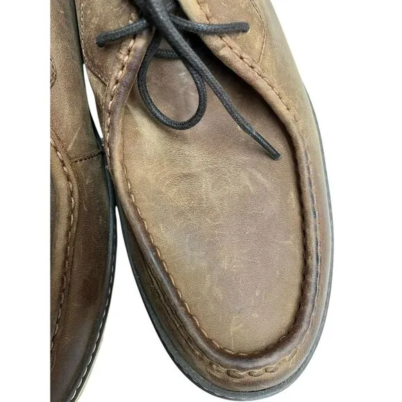 Johnston &amp;‎ Murphy McGuffey Moc Toe Shoes Tan Oiled Full Grain Sz 11.5 M