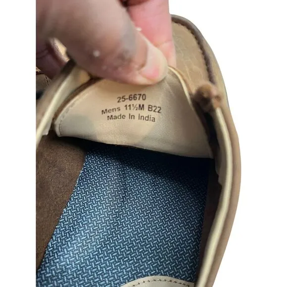 Johnston &amp;‎ Murphy McGuffey Moc Toe Shoes Tan Oiled Full Grain Sz 11.5 M