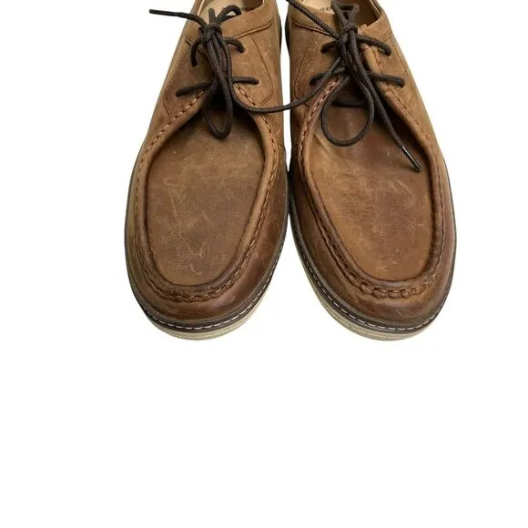 Johnston &amp;‎ Murphy McGuffey Moc Toe Shoes Tan Oiled Full Grain Sz 11.5 M