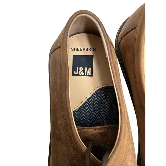 Johnston &amp;‎ Murphy McGuffey Moc Toe Shoes Tan Oiled Full Grain Sz 11.5 M
