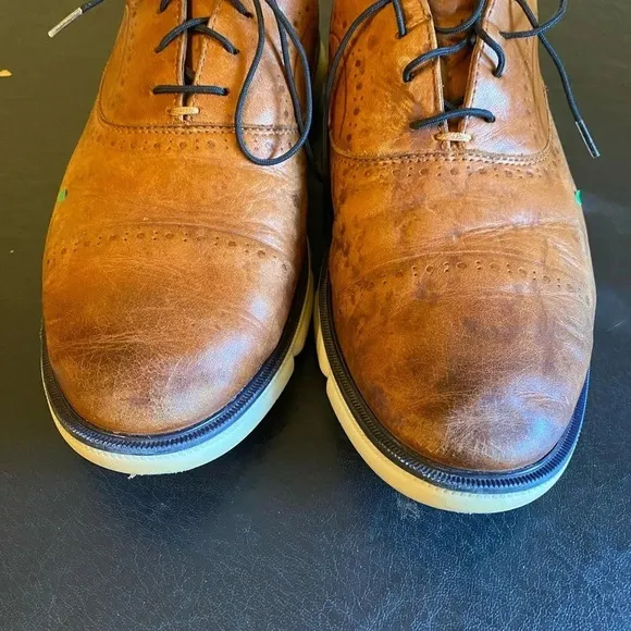 Johnston Murphy Tan Cap Toe Sneakers Waterproof White Sole Men’s Size 10-1/2 M.