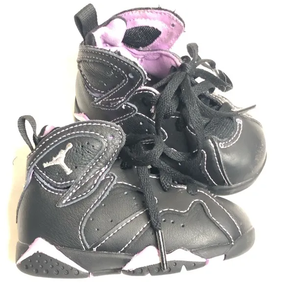 Jordan baby retro 7 black , barely grapé sneakers shoes