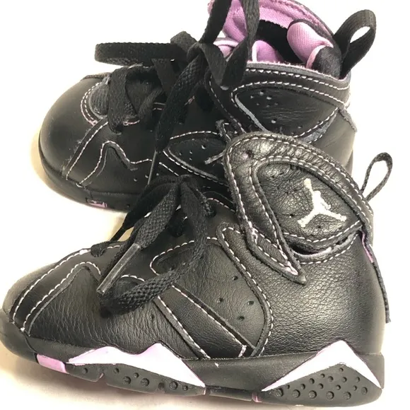 Jordan baby retro 7 black , barely grapé sneakers shoes