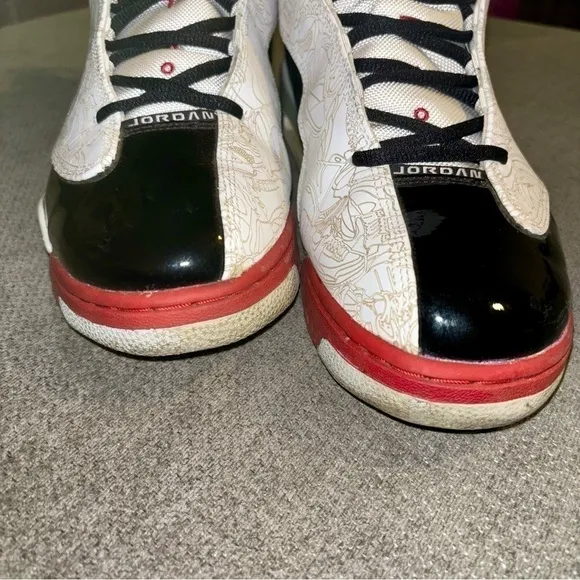 JORDAN Dub Zero White Black Red Mens Sneakers - Size 11