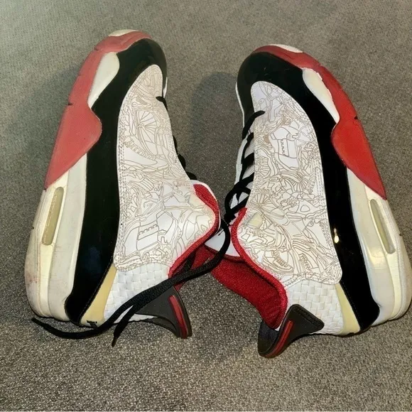 JORDAN Dub Zero White Black Red Mens Sneakers - Size 11