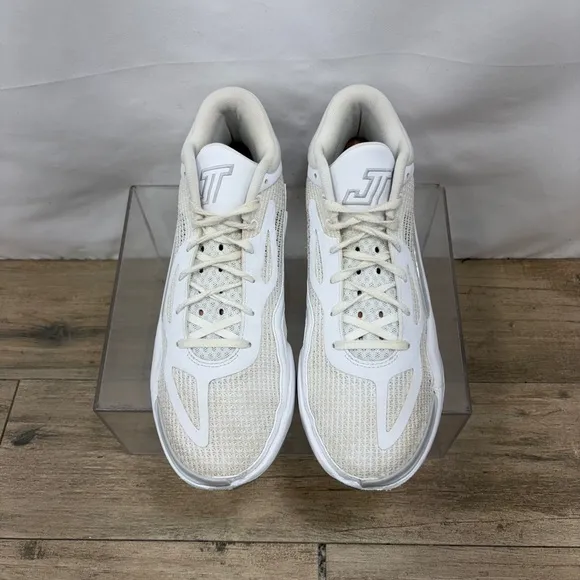Jordan Tatum Mens Basketball Shoes Sz 8.5 White Pure Money Sneakers FB2863-100