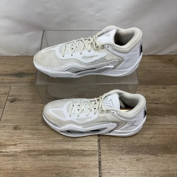 Jordan Tatum Mens Basketball Shoes Sz 8.5 White Pure Money Sneakers FB2863-100