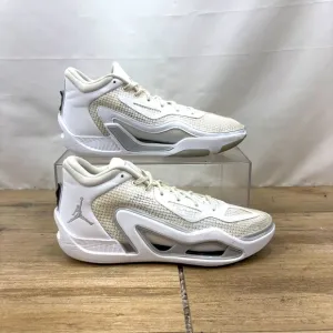 Jordan Tatum Mens Basketball Shoes Sz 8.5 White Pure Money Sneakers FB2863-100