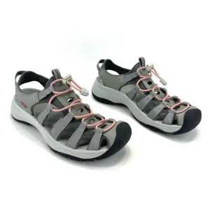 KEEN &quot;ASTORIA&quot; GRAY PINK AND BLACK WEST CLOSED TOE OUTDOOR SANDALS