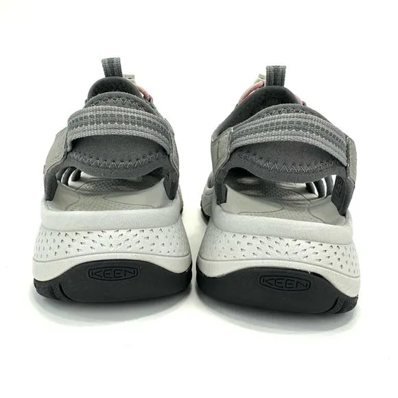 KEEN &quot;ASTORIA&quot; GRAY PINK AND BLACK WEST CLOSED TOE OUTDOOR SANDALS