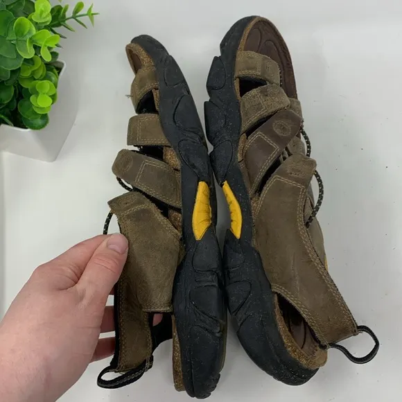 Keen Brown Leather Waterproof Quick Tie Sandals Men’s Size 12