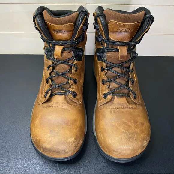 Keen Chicago 6” Utility Carbon Toe Work Boots Women's Size 8 Shoes M Brown Black