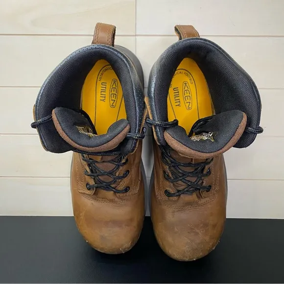 Keen Chicago 6” Utility Carbon Toe Work Boots Women's Size 8 Shoes M Brown Black