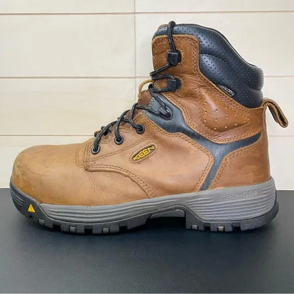 Keen Chicago 6” Utility Carbon Toe Work Boots Women's Size 8 Shoes M Brown Black