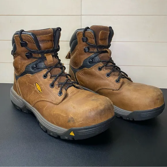 Keen Chicago 6” Utility Carbon Toe Work Boots Women's Size 8 Shoes M Brown Black
