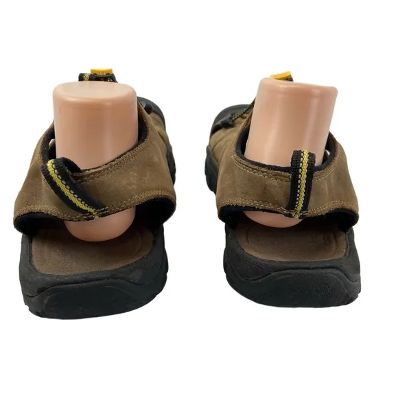 KEEN Mens 11.5 Brown Leather Newport Closed Toe Water Sandals Trail Washable