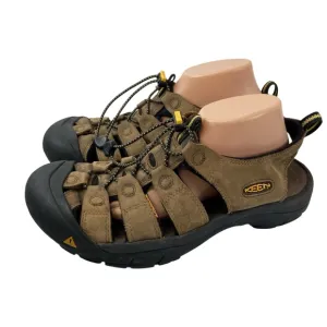 KEEN Mens 11.5 Brown Leather Newport Closed Toe Water Sandals Trail Washable