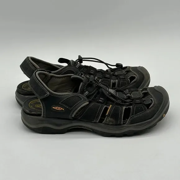 Keen Men's Rialto Closed Toe Waterproof Leather Sandal-Bison/Black Size  11.5