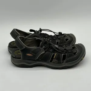 Keen Men's Rialto Closed Toe Waterproof Leather Sandal-Bison/Black Size  11.5