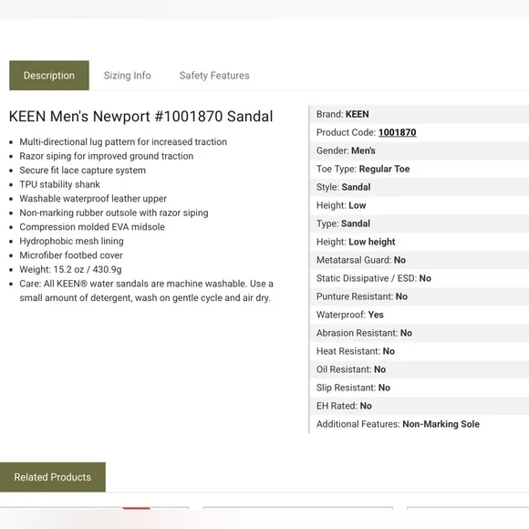KEEN NEWPORT #1001870 MEN'S WATERPROOF SANDAL Brown Outdoor Sandals Size 8.5