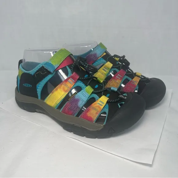 Keen Newport H2 Sandals Waterproof Fisherman Rainbow Tie Dye Youth Girls 4