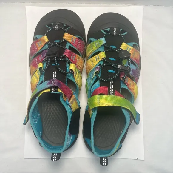 Keen Newport H2 Sandals Waterproof Fisherman Rainbow Tie Dye Youth Girls 4