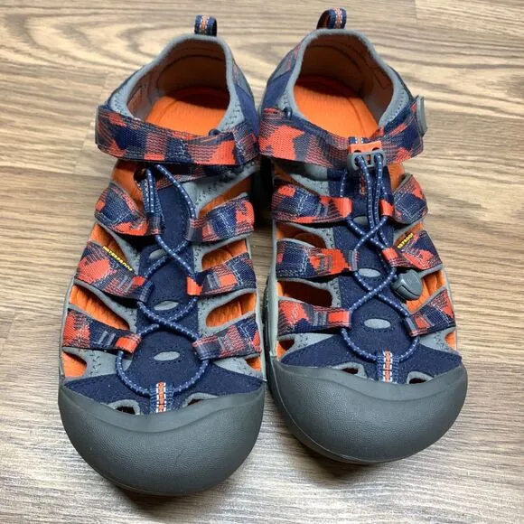 Keen Newport H2 Waterproof Blue/Orange Hiking Sandals Kids 7 /39 (8F54)