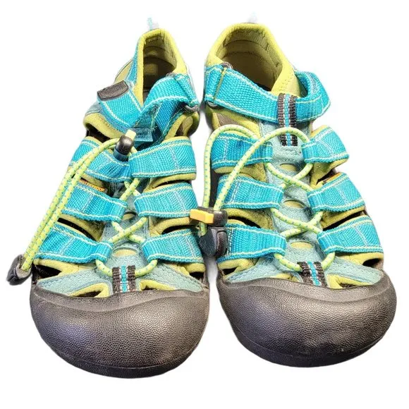 Keen Newport H2 Waterproof Hiking Sandals Blue/ Green Youth Size 3 - 1006545